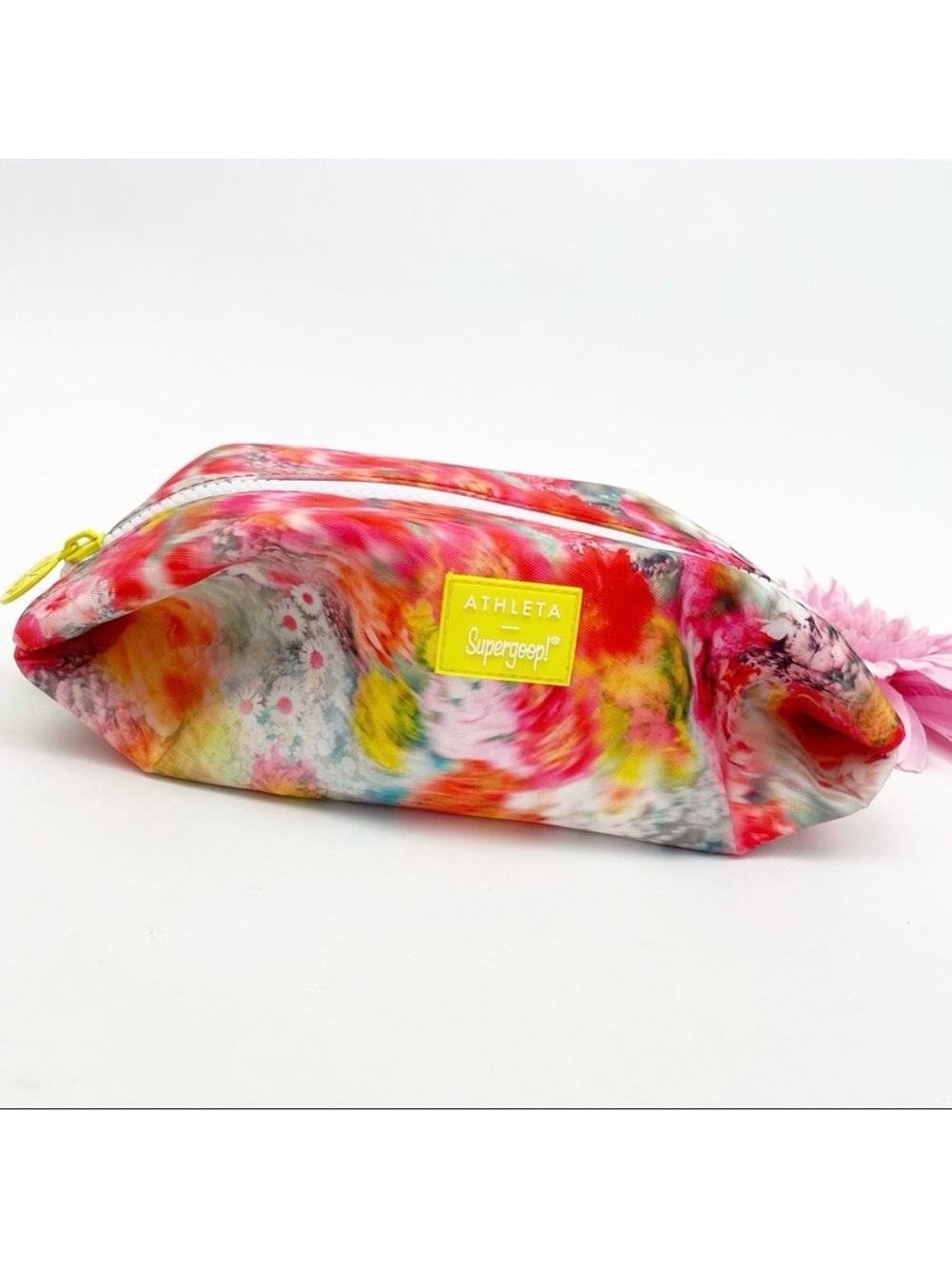 Athleta X Supergoop! Makeup Travel Cosmetics Bag: Watercolor Floral Print